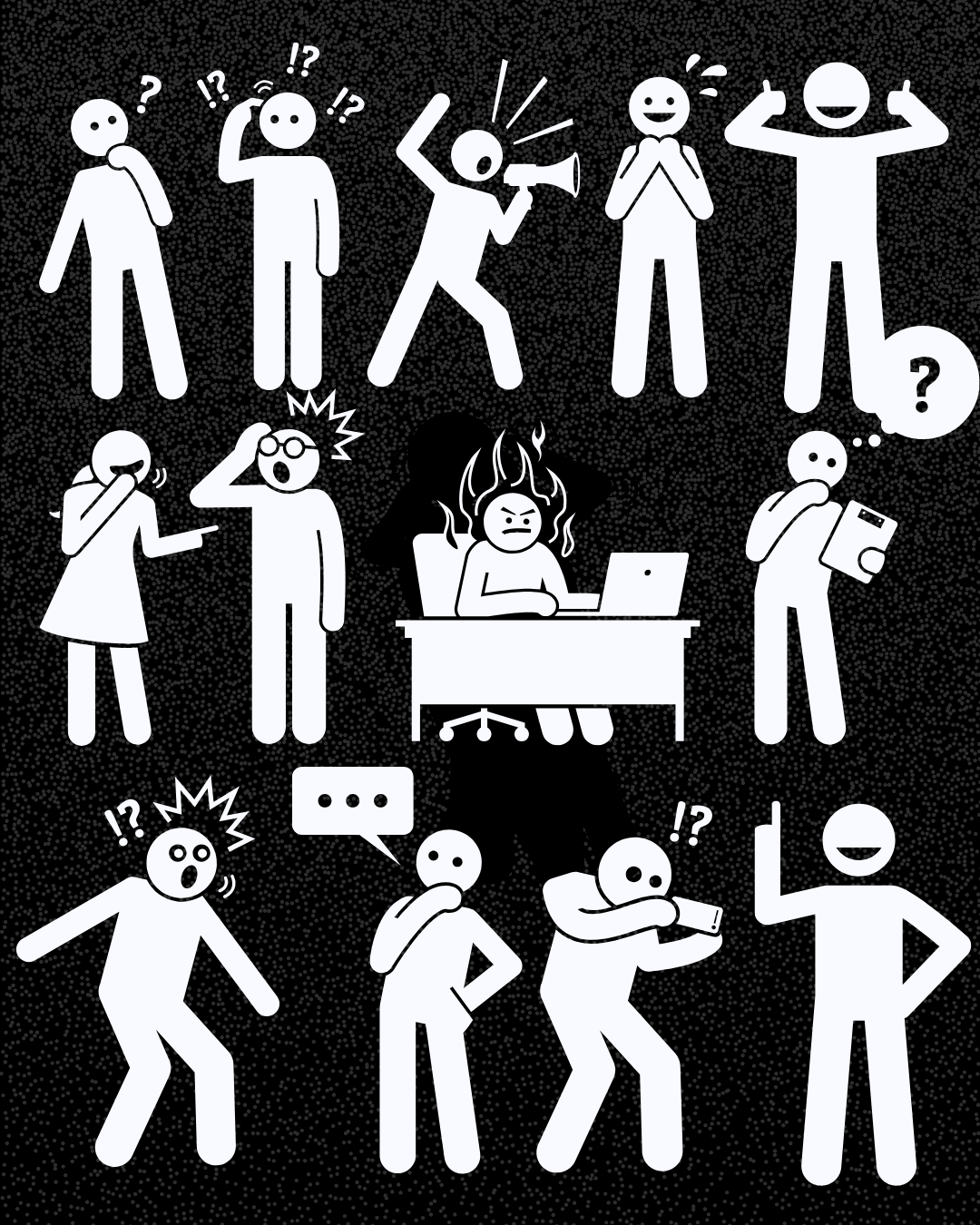 DCT stick figure illustration set