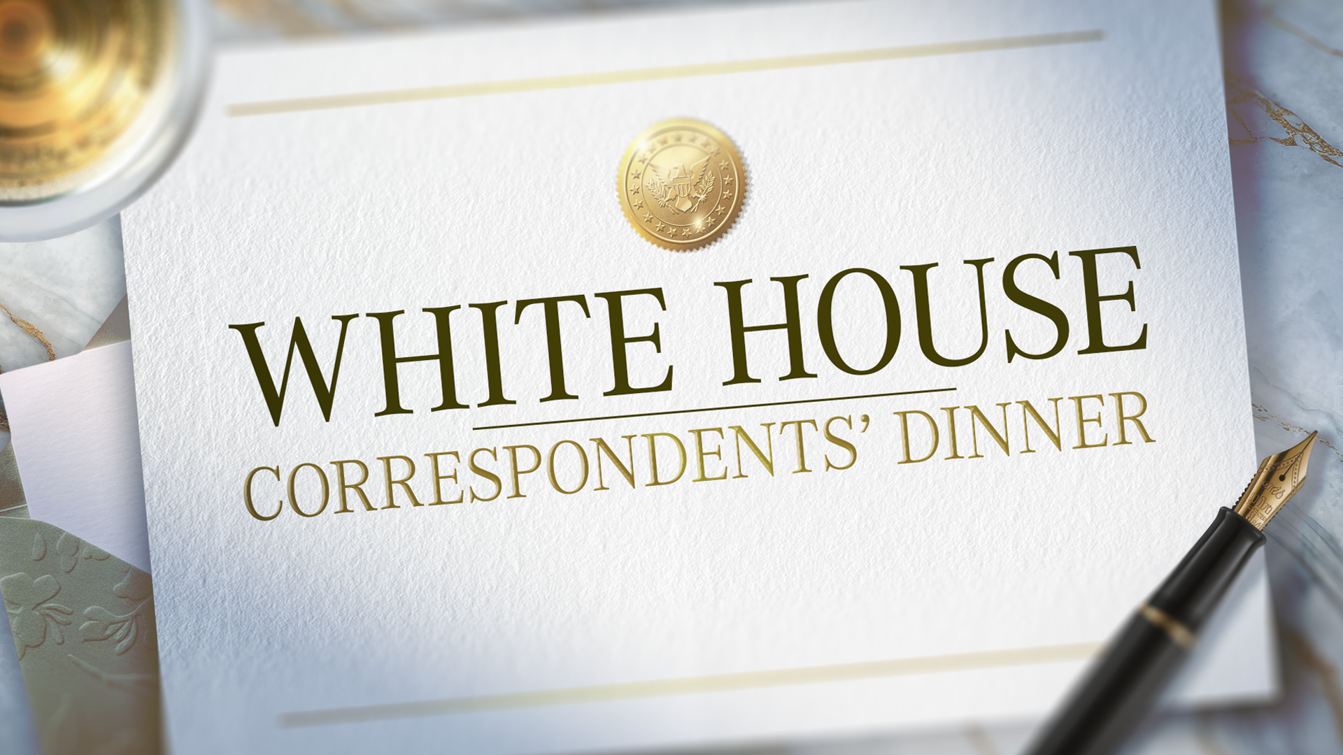 White House Correspondents' Dinner title frame concept