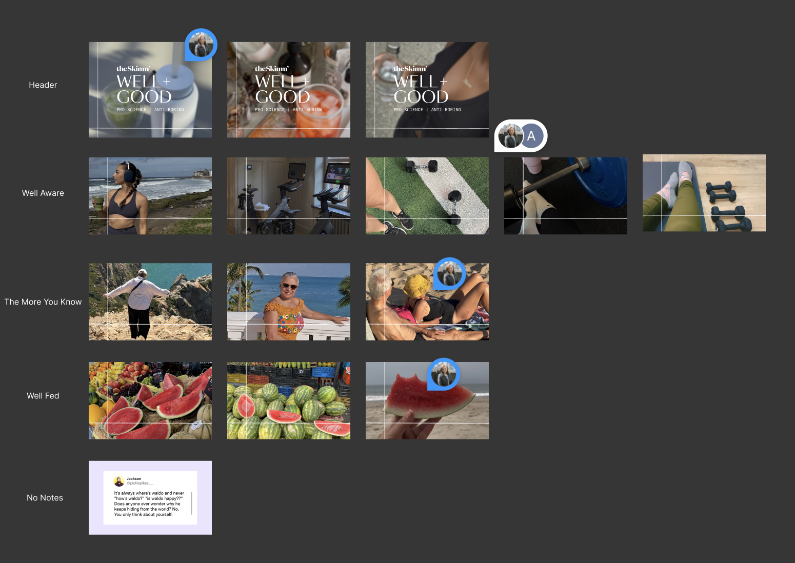 Figma Board for Newsletter Image Research
